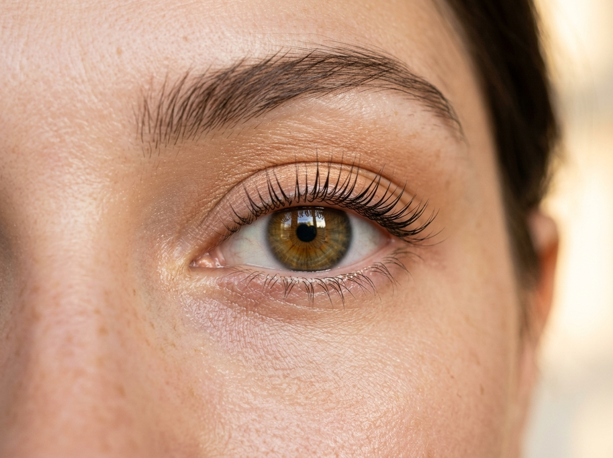 Aufgehellter Blick mit gelifteten Wimpern